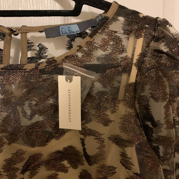 New with tags! Eva Franco/Anthropologie Sheer Leopard Top (size small) - Picture 3 of 5